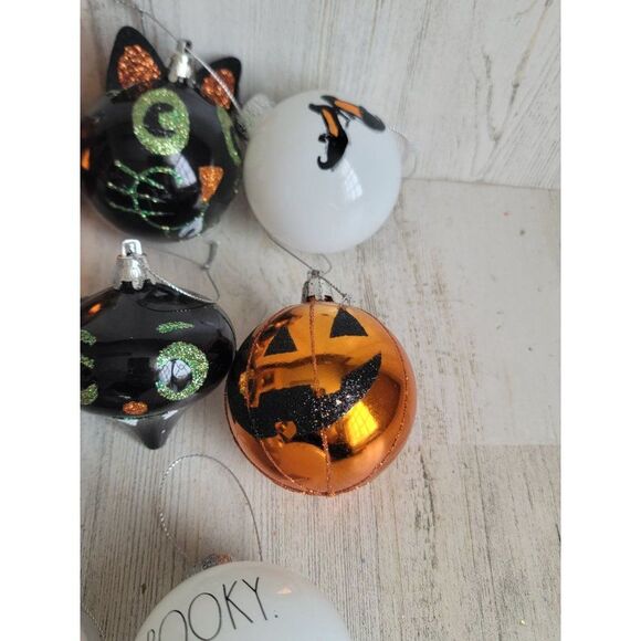 Hallloween ghost pumpkin cat ball ornament set Xmas spooky - Picture 6 of 13